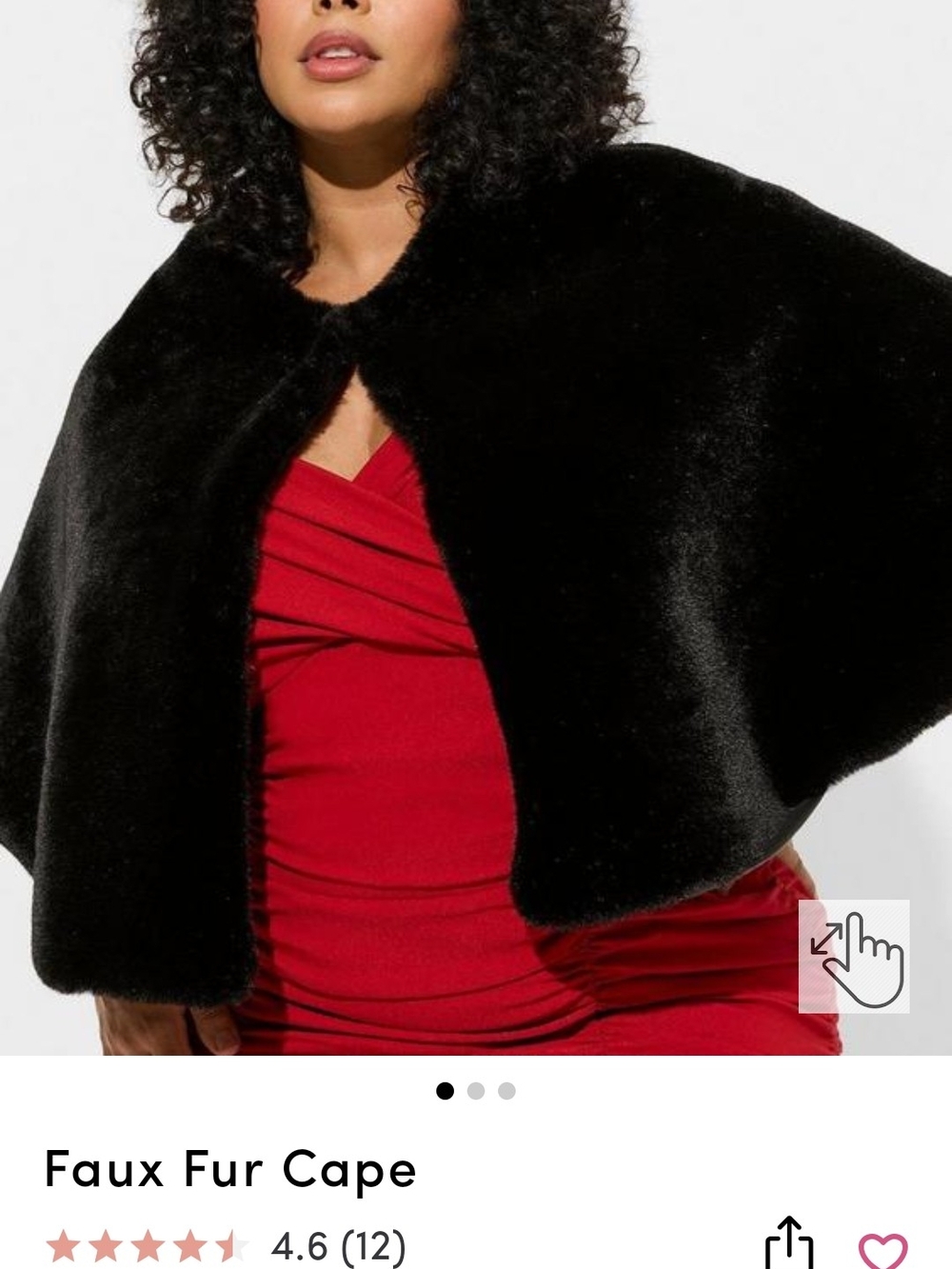 torrid Black Faux Fur Capelet